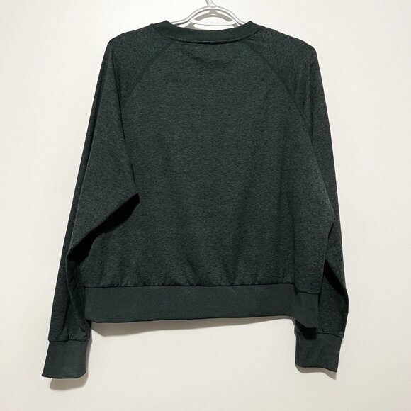 Quince Womens Flowknit Pullover Sweatshirt Sz M Green Crewneck Normcore Fitness - Picture 2 of 7